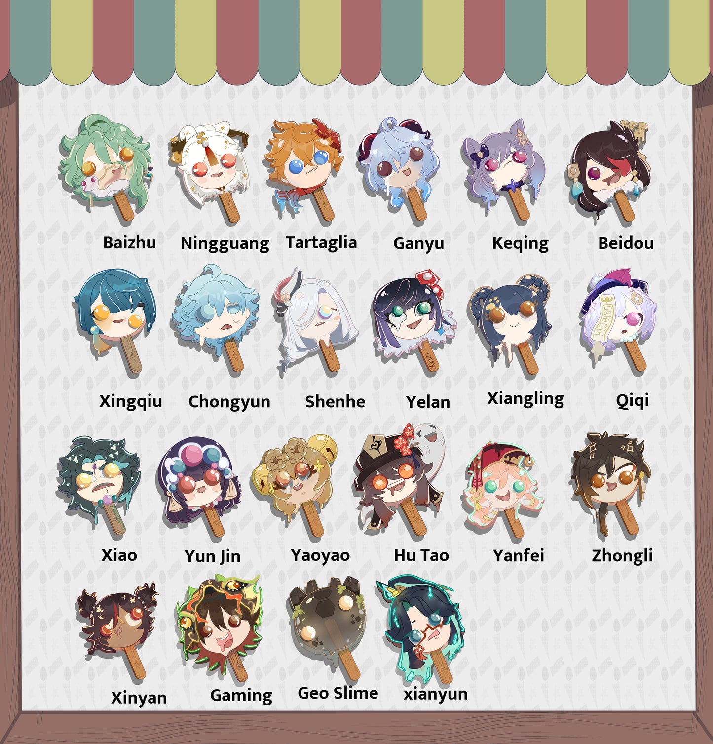 Liyue Collection :: Genshin Impact Popsicle Pins