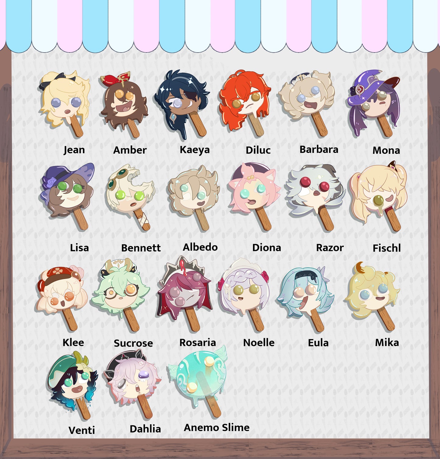 Mondstadt Collection:: Genshin Impact Popsicle Pins